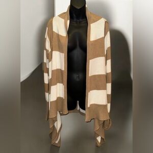 MOSSIMO Brown Cream Striped Cardigan Sweater size XL